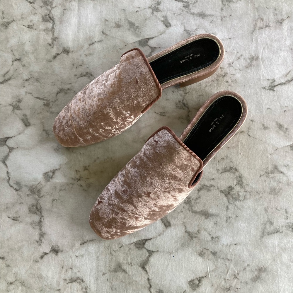 Rag & Bone NY pink velvet size 41 mules - Picture 4 of 15